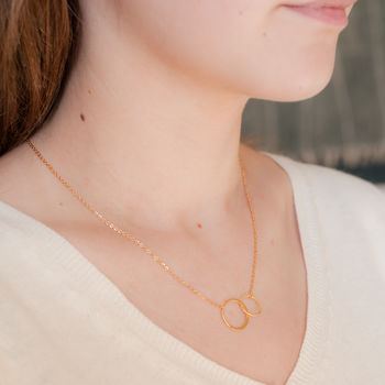 Gold Plated Sterling Silver Infinity Ring Necklace, 2 of 3