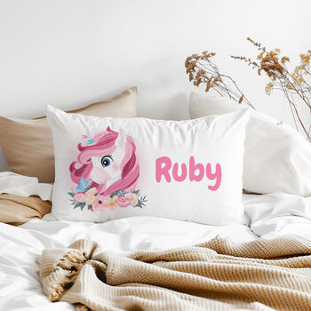 Girls Personalised Unicorn Pillowcase, 2 of 2