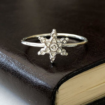 Sterling Silver Snowflake Christmas Ring, 4 of 12