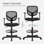 Adjustable Drafting Chair With Armrest And Swivel Seat, thumbnail 2 of 7