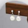 Genuine Fresh Water Pearl Drop Earrings Sterling Silver, thumbnail 8 of 12