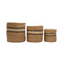Tukio: Charcoal Stripe Woven Storage Basket, thumbnail 3 of 9
