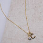 18ct Gold Plated Necklace With Initial And Birthstone, thumbnail 3 of 5