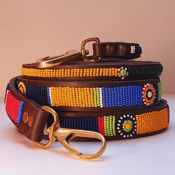 Leather And Beaded Dog Lead, 4 of 12