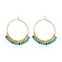 Turquoise And Gold Or Silver Nugget Medium Hoops, thumbnail 2 of 4