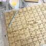 Personalised Oak Jigsaw Wedding Alternative Guestbook 82 Pieces, thumbnail 4 of 6