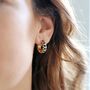 Gold Plated Geometric Enamel Hoop Earrings, thumbnail 2 of 12
