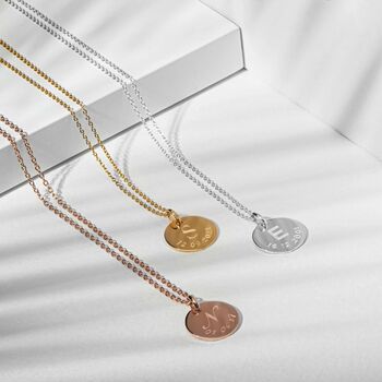 Personalised Rose Gold Plated Initial And Date Necklace, 6 of 12
