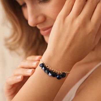 Silver Plated Grey Crystal Bead Bracelet, 3 of 4