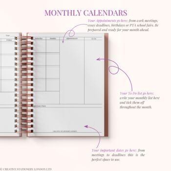 Personalised Undated Planner | Leopard Print | Pink, 3 of 8
