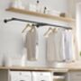 Set Of Two Wall Mounted Clothes Rail Space Saving, thumbnail 3 of 7