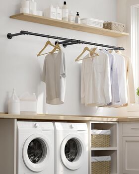 Set Of Two Wall Mounted Clothes Rail Space Saving, 3 of 7