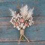 Wedding Dried Flower Buttonhole Pampas Blush Rose, thumbnail 2 of 2