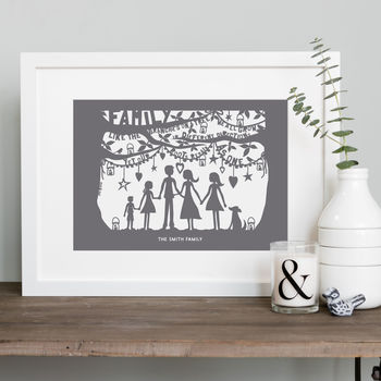 Family Print Or Papercut In Mount, 2 of 7