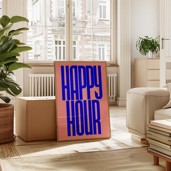 Happy Hour Print | Typographic Poster | Wall Art | Aesthetic | Typographic | Trendy | Kitchen Artwork | Bar | Drinks | Wall Decor | Gift, 8 of 11