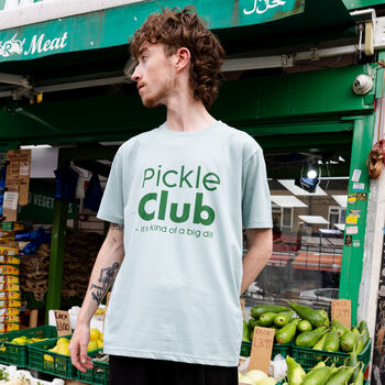 Pickle Club Unisex Slogan T Shirt In Green, 2 of 6