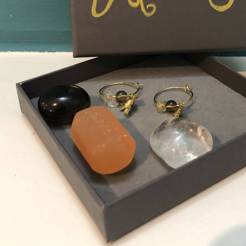 Autumn Season Healing Crystal Earring Gift Box, 1 of 8
