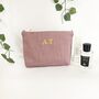 Personalised Makeup Pouch, Lavender Linen Pouch Bag, thumbnail 1 of 6