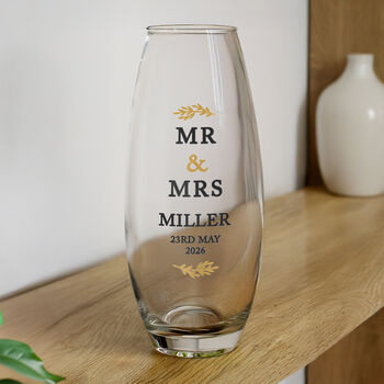 Personalised Wedding Bullet Vase For Couple, 3 of 6
