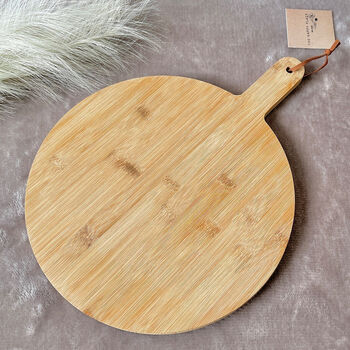 Bamboo Wood Pizza Board And Pizza Plate, 4 of 10