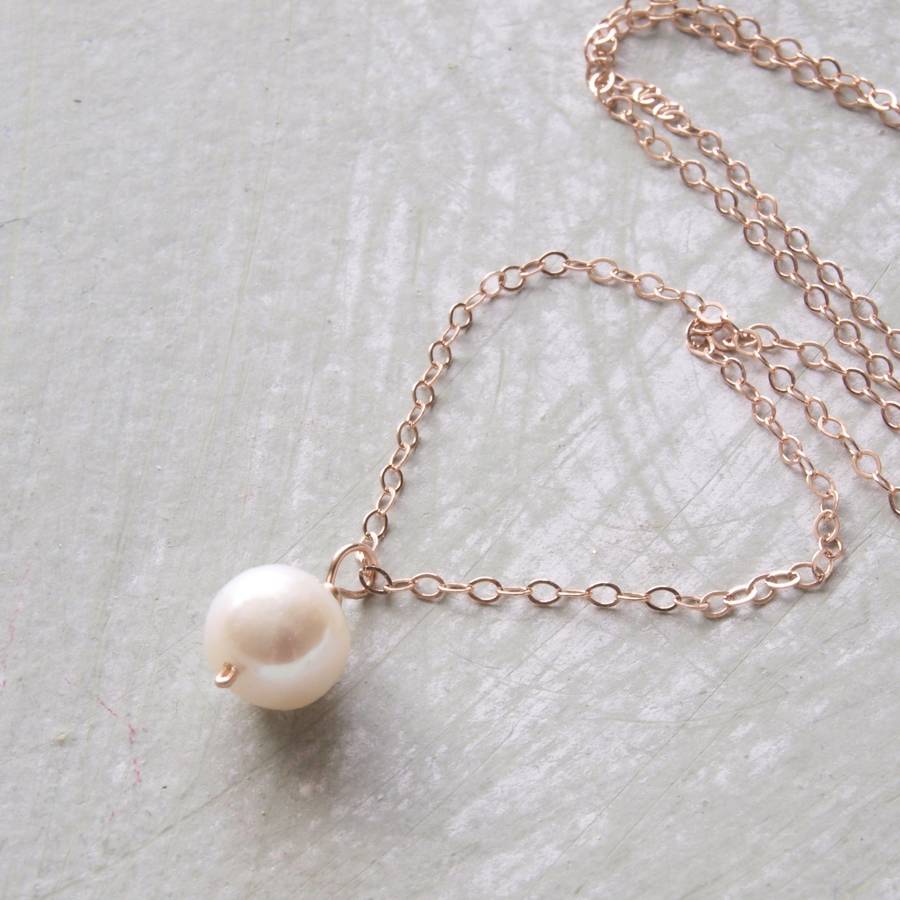 Rose Gold Pearl Necklace By Shropshire Jewellery Designs ...