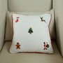 Christmas Themed Embroidered Cushion, thumbnail 3 of 8
