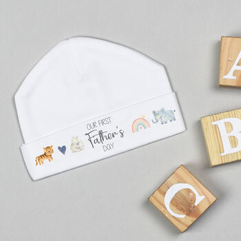 Personalised Our First Father's Day Babygrow / Baby Bodysuit Animals, 6 of 8