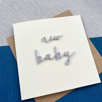 Acrylic Embellishment New Baby Card, 2 of 2