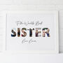 Printable Personalised Photograph Sister Word Print, thumbnail 1 of 2