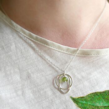 Peridot Drop Silver Necklace, 3 of 5