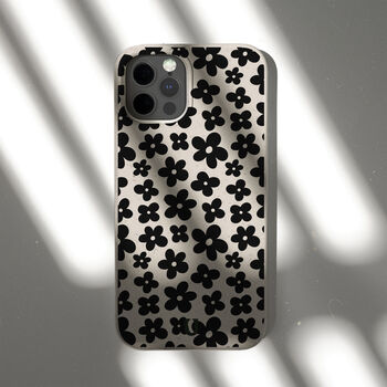 Little Black Flowers Eco Phone Case, 8 of 8