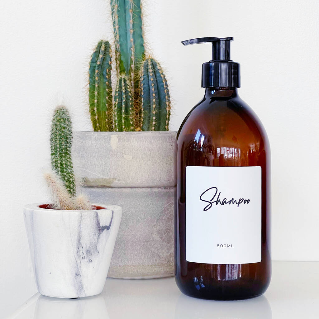 amber-bottle-with-personalised-script-label-by-oikku