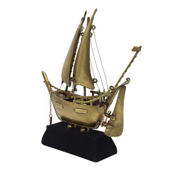Handmade Bronze Sailing Ship Sculpture, 6 of 8