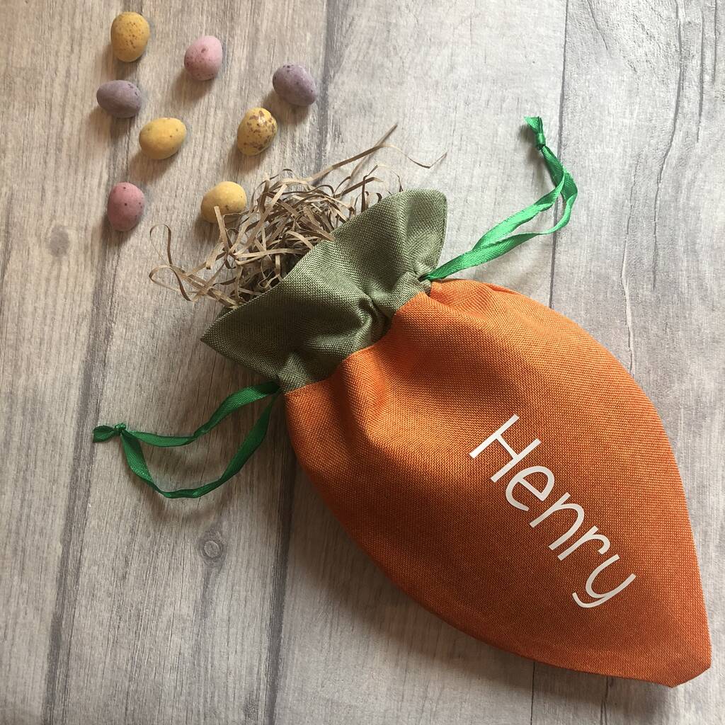 Personalised Easter Hunt Carrot Treat Bag By Alphabet Bespoke Creations