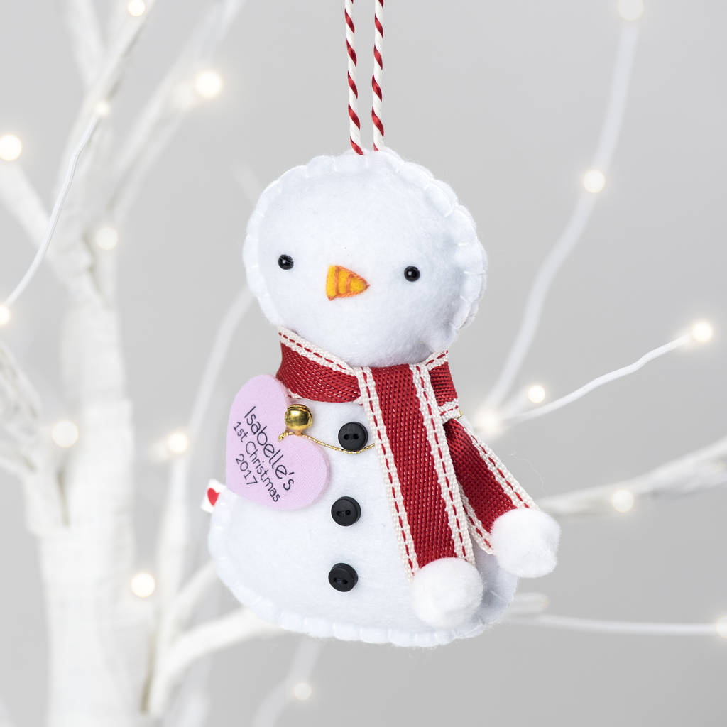 personalised snowman decoration by miss shelly designs ...