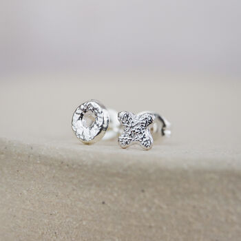 Sterling Silver Mismatch Mini Studs, 3 of 9