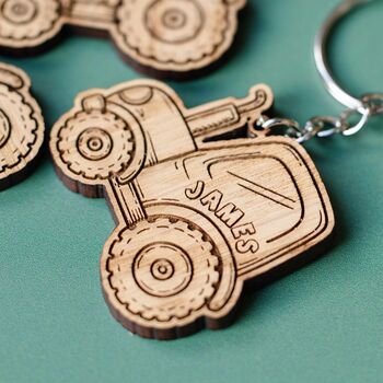 Personalised Tractor Keyrings – Farm Party Bag Favours For Children, 5 of 6
