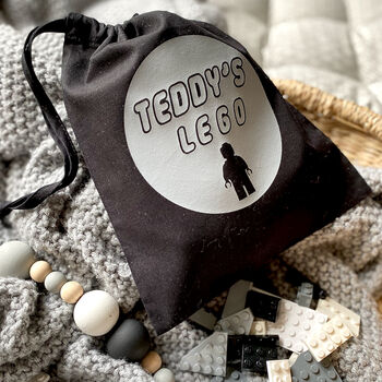 Personalised Building Blocks Toy Storage Bag, 7 of 9