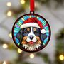 Bernese Mountain Dog In Santa Hat Suncatcher Decoration, thumbnail 5 of 6
