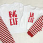 Big Elf Lil Elf Festive Sibling Matching Pyjamas, thumbnail 2 of 2