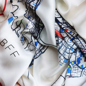 'Where We Began' Mono Colour Pop Location Map Scarf, 11 of 12