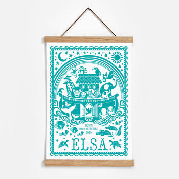 Personalised Noah's Ark Print Or Wooden Plaque, 8 of 10