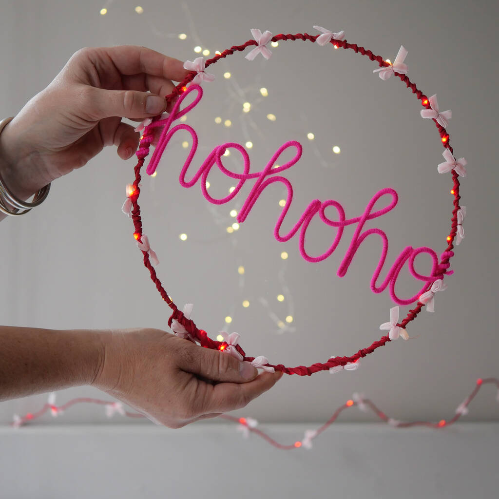 Velvet Bow Light Up Christmas Wreath, 1 of 6