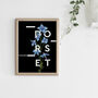 Personalised Larkspur Botanical Flower Art Print, thumbnail 2 of 4