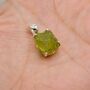 Raw Peridot Sterling Silver Pendant Necklace, thumbnail 9 of 12