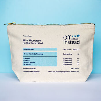 Personalised Report Style Pouch For Teacher, 2 of 7