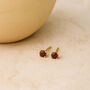 Solid 9ct Gold January Garnet Birthstone Stud Earrings, thumbnail 3 of 5