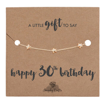30th Birthday For Her Silver Plated Star Bracelet And Gift Wrap, 8 of 8