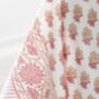 Peony Pink Hand Block Print Tablecloth, thumbnail 3 of 4