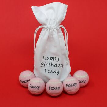 Personalised Tiny Dog Tennis Balls With Matching Bag, 3 of 11
